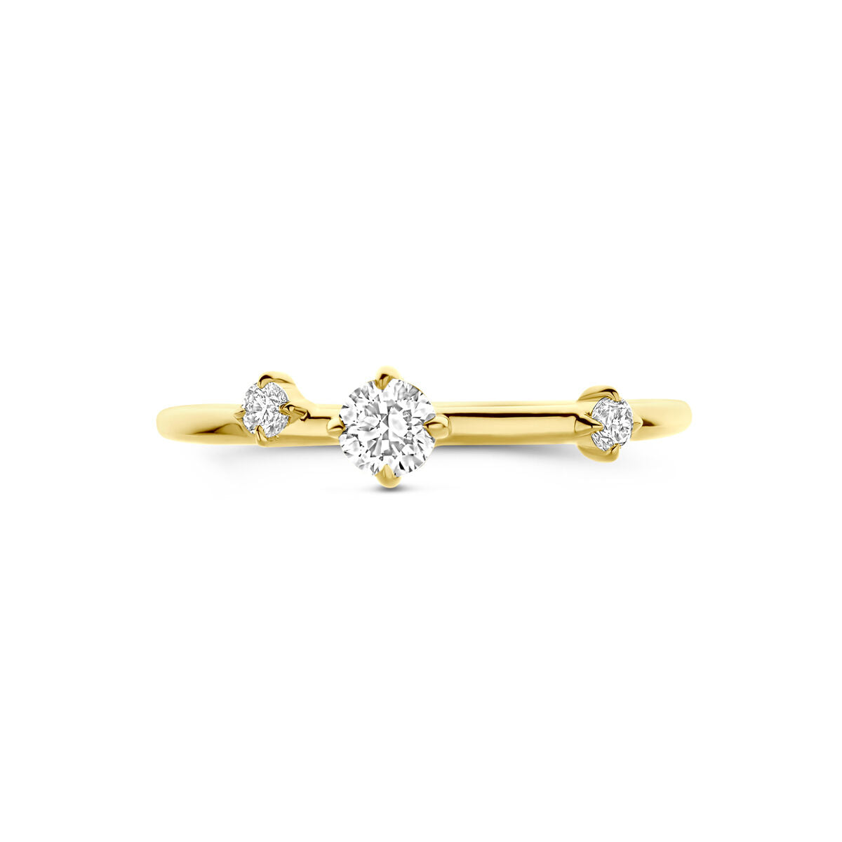 Ring Laborgezüchteter Diamant 0,25 ct H SI 14K Gelbgold