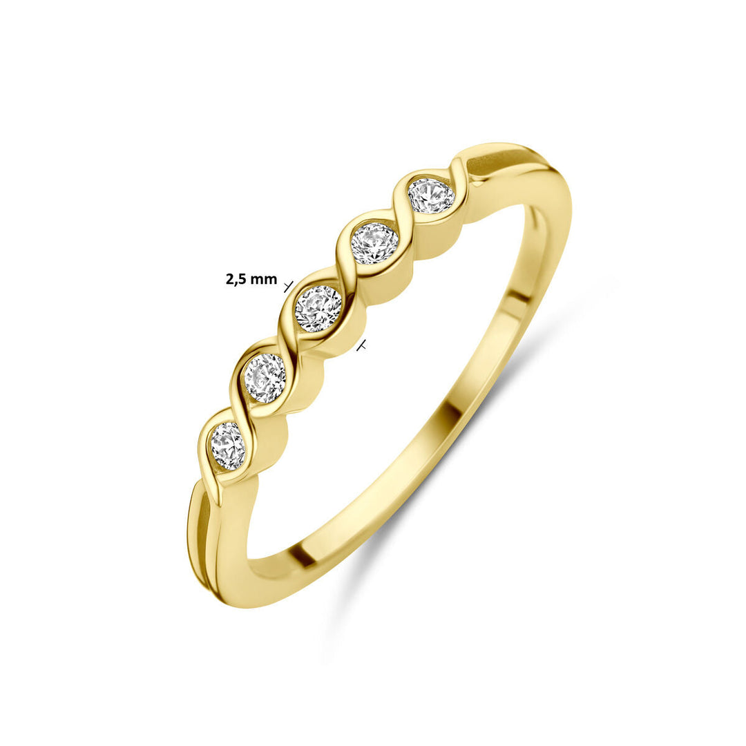 Gelbgoldring Zirkonia 14K
