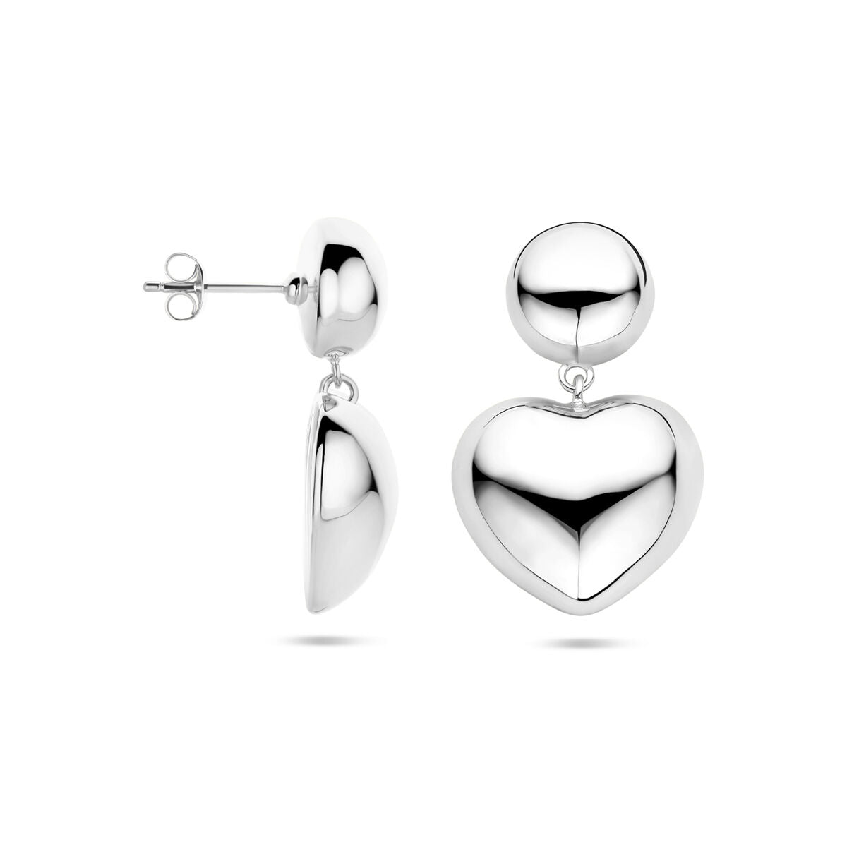 Ohrhänger Herzchen 32 mm Silber rhodiniert