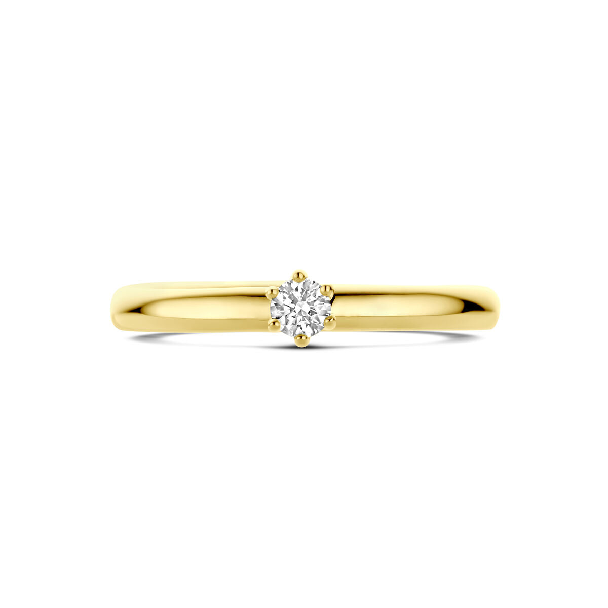 Verlobungsring Diamant 0,10 ct H SI 14K Gelbgold