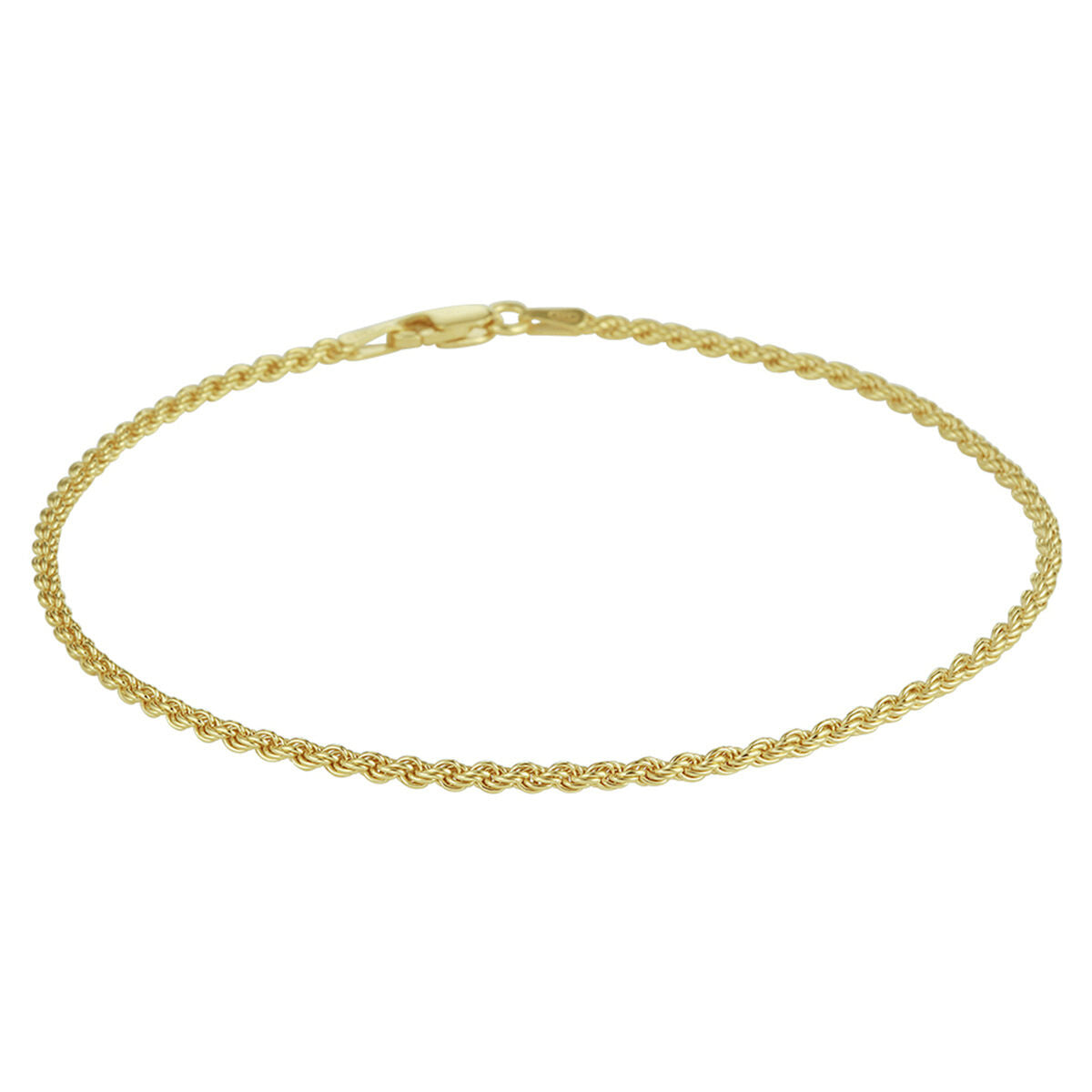 Ein 24 cm langes, 2 mm dickes Armband aus vergoldetem Silber mit geflochtenem Design