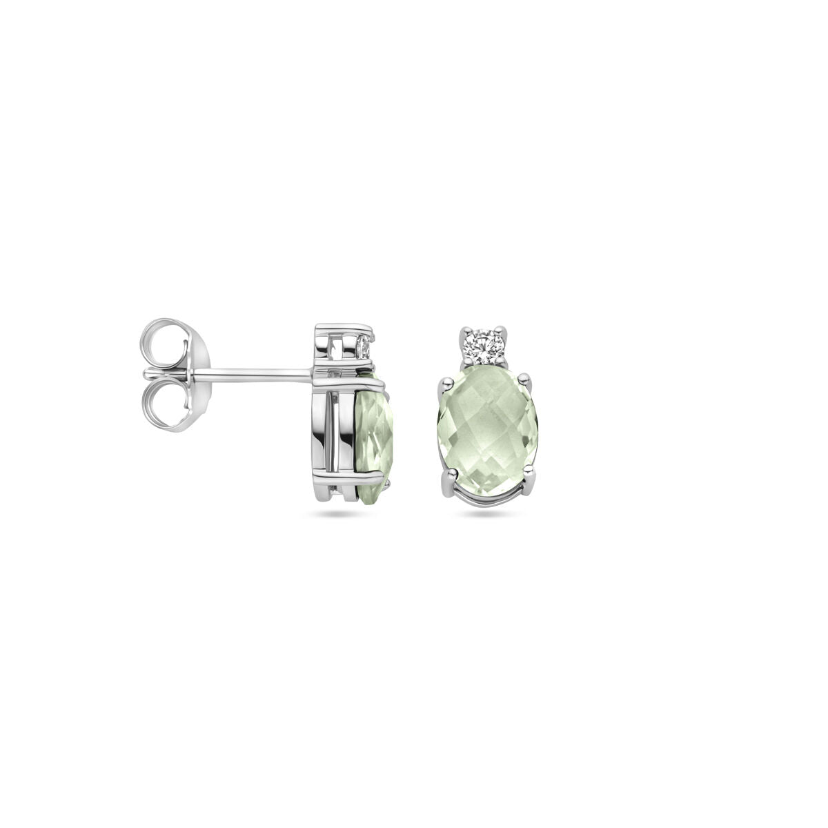 Ohrstecker grün Amethyst Zirkonia 10,5 mm rhodiniertes Silber