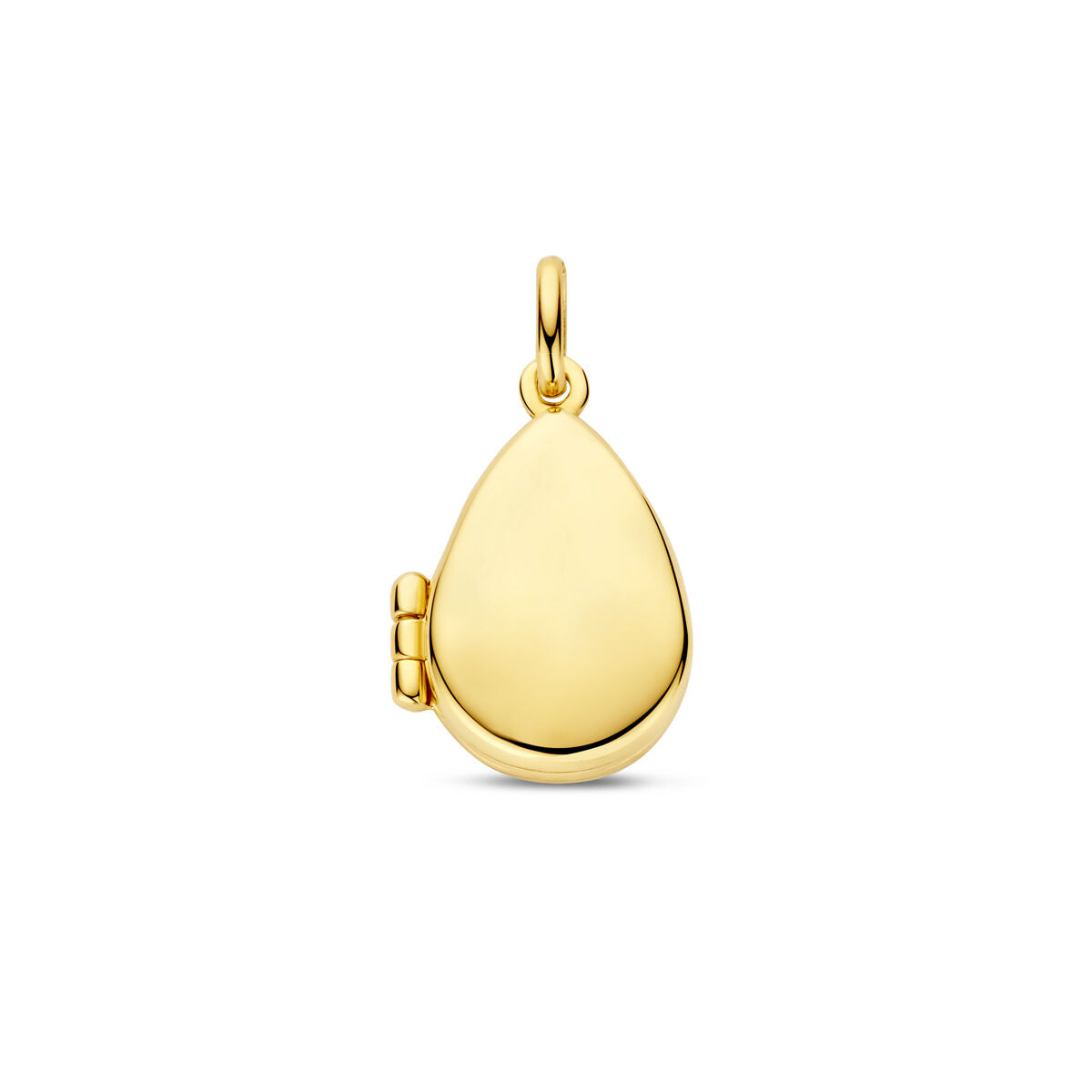Medaillon in Tropfenform aus 14K Gelbgold mit schlichter, glänzender Oberfläche