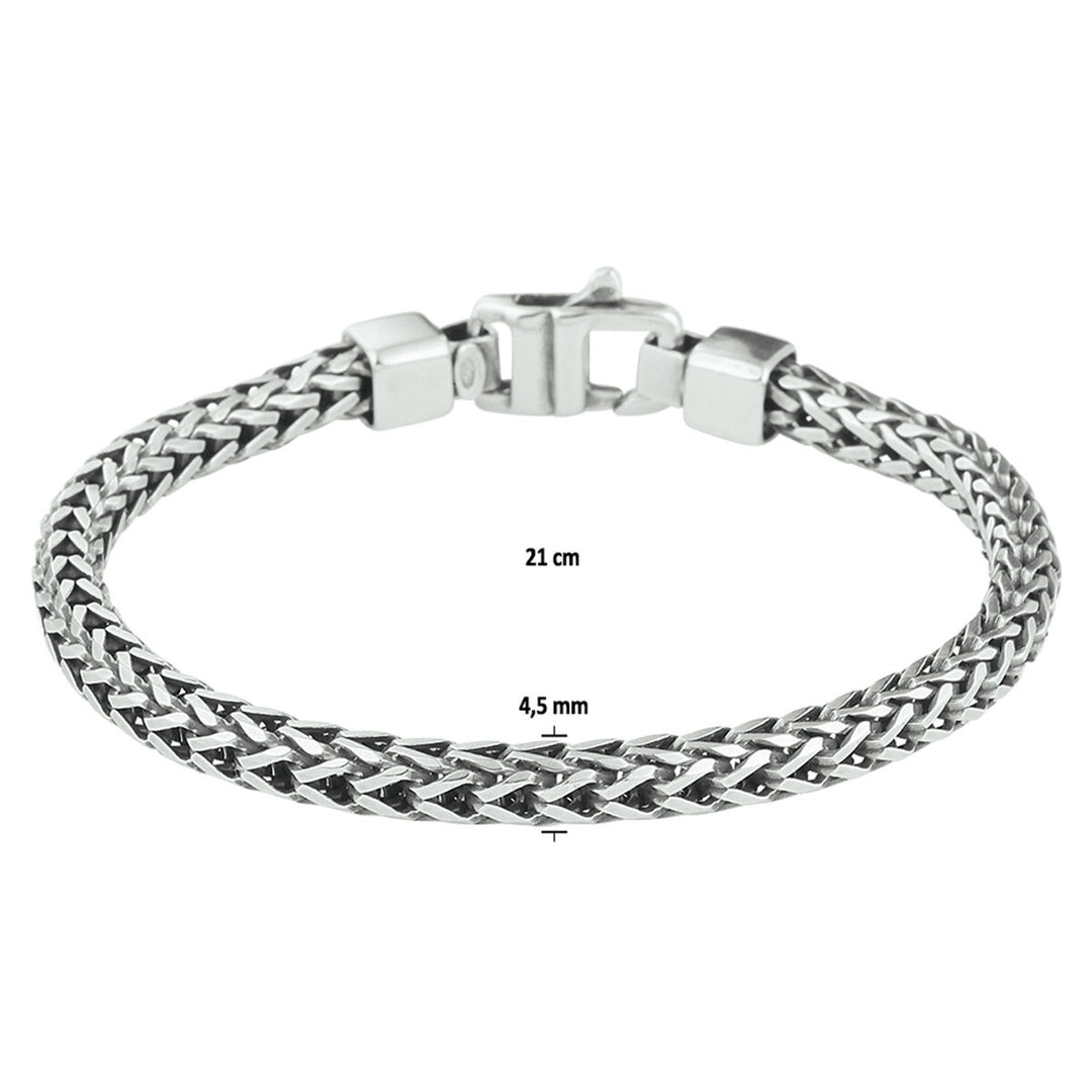 Armband Oxi Fuchsschwanz 4,5 mm Silber oxidiert