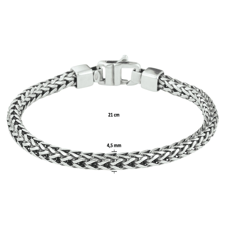 Armband Oxi Fuchsschwanz 4,5 mm Silber oxidiert