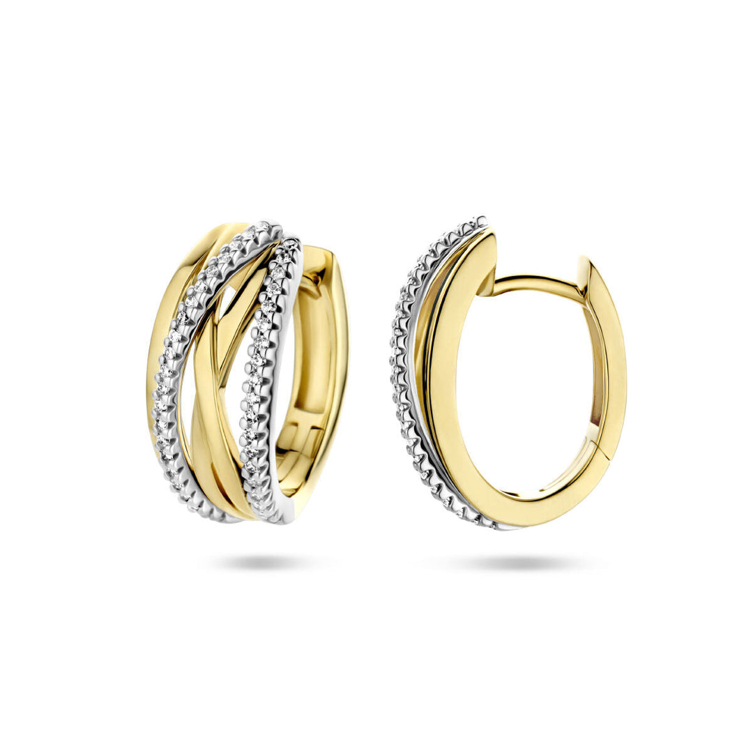 Ohrhänger Diamant 0,25 ct (2x 0,125 ct) h si 14K Bicolor-Gold gelb/weiß