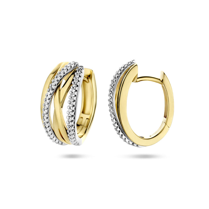 Ohrhänger Diamant 0,25 ct (2x 0,125 ct) h si 14K Bicolor-Gold gelb/weiß