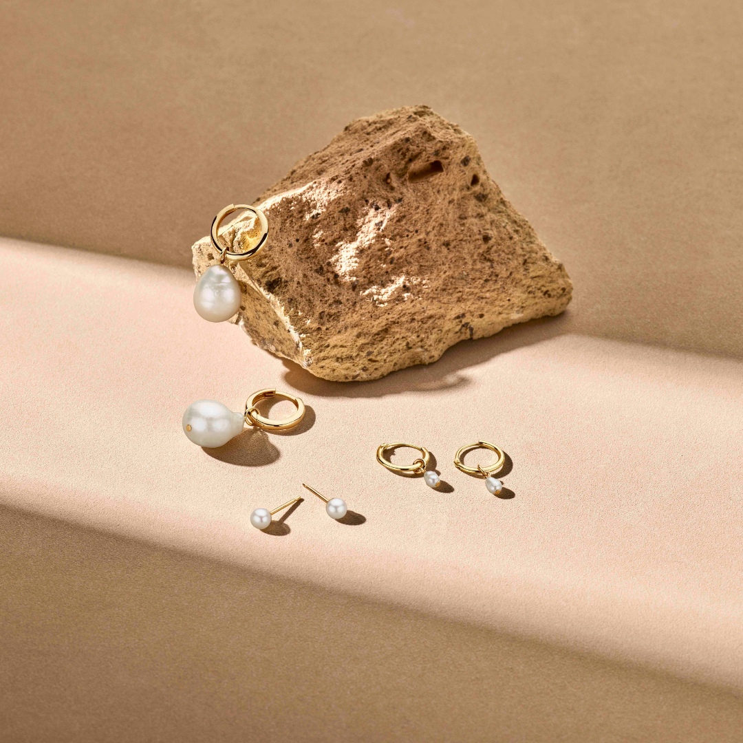 Perlenohrstecker aus 14-karätigem Gelbgold