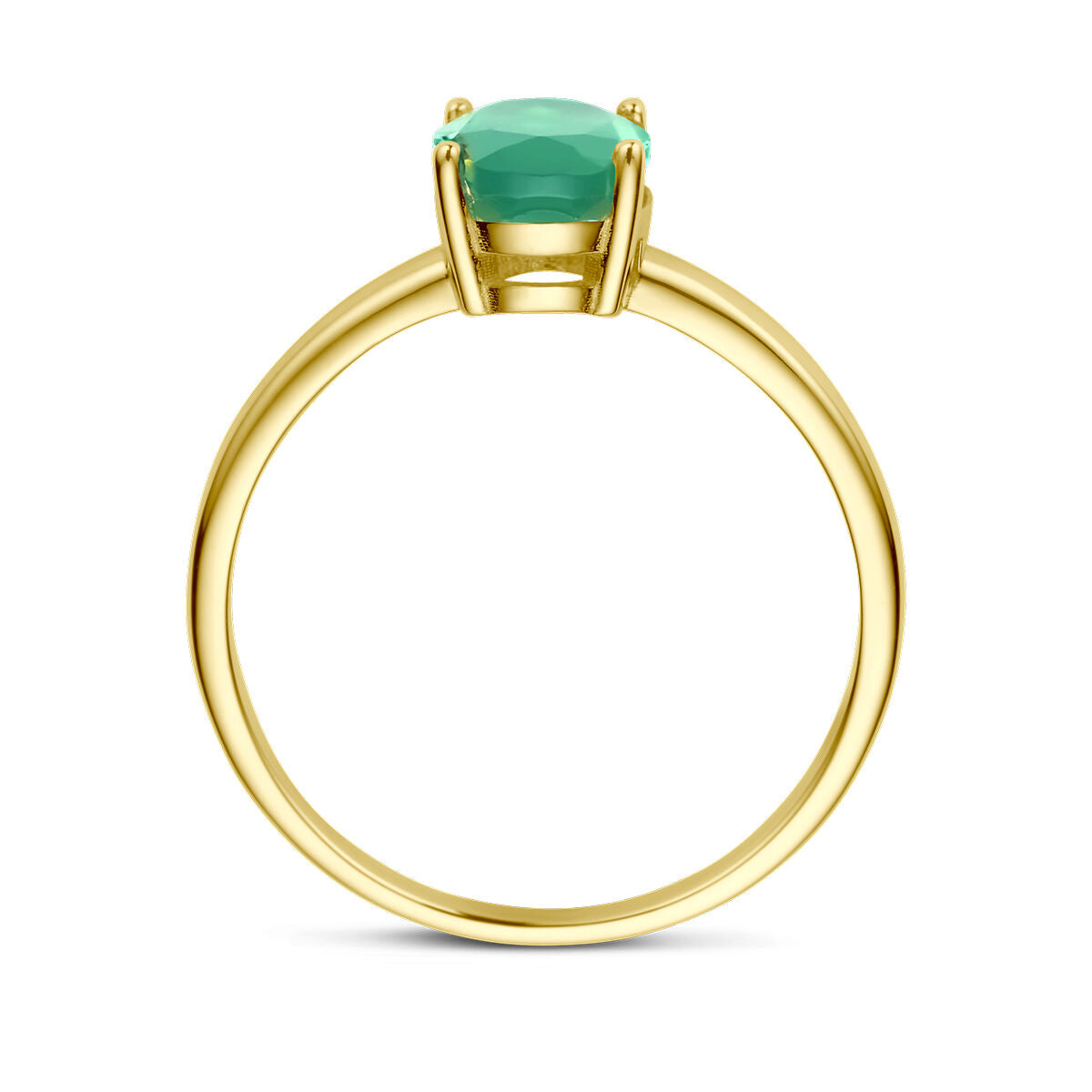 Ring grüner Achat 14K Gelbgold