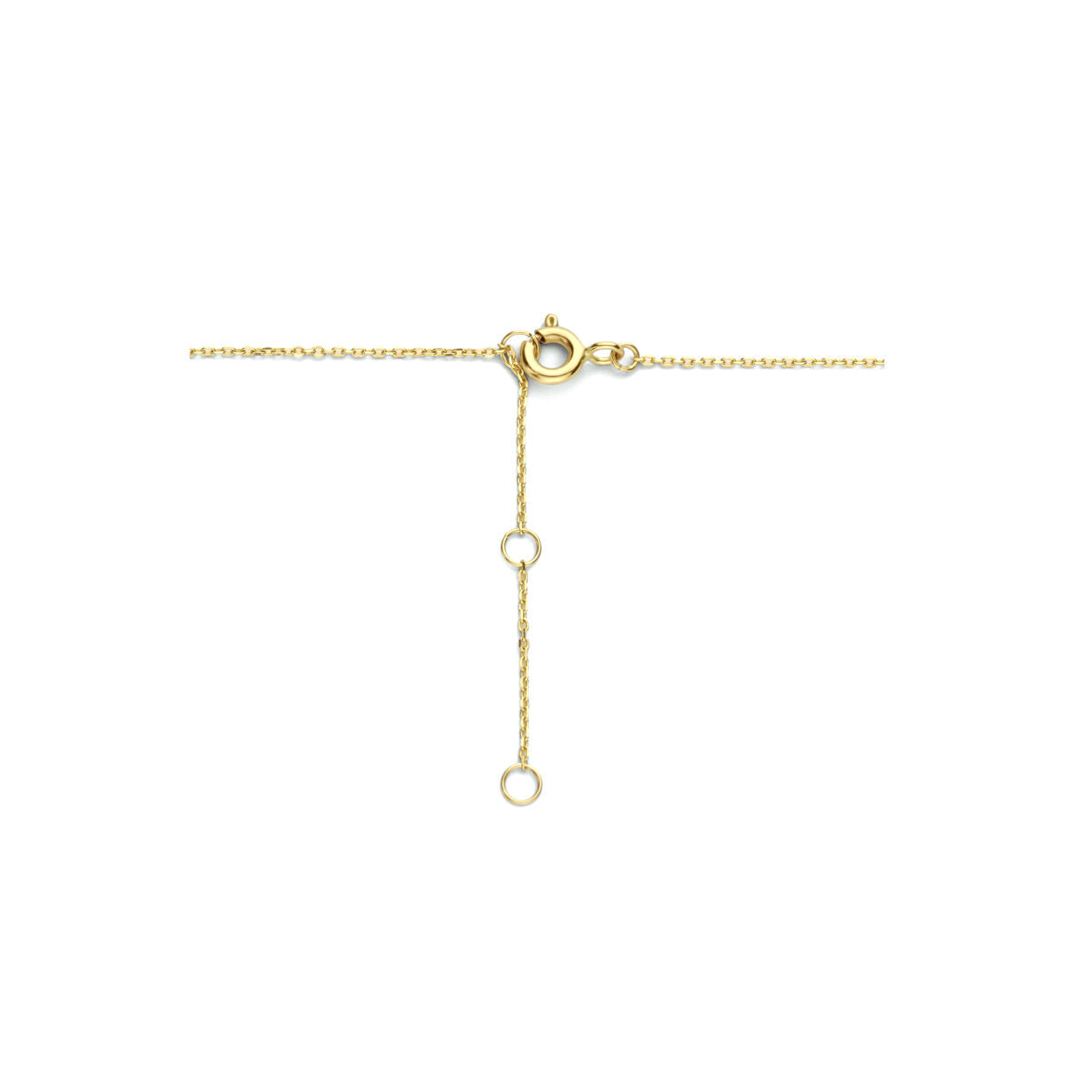 Collier aus 14K Gelbgold mit Zirkonia, verstellbar auf 40, 42 und 44 cm