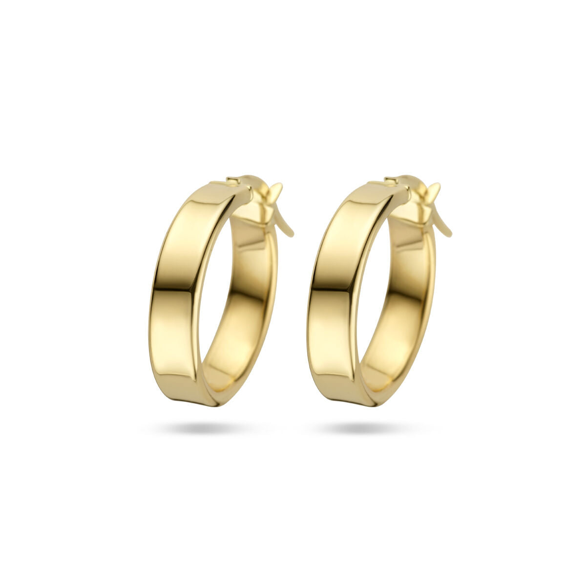 Klapp-Ohrringe aus 14K Gelbgold mit glatter Oberfläche und schlichten Details