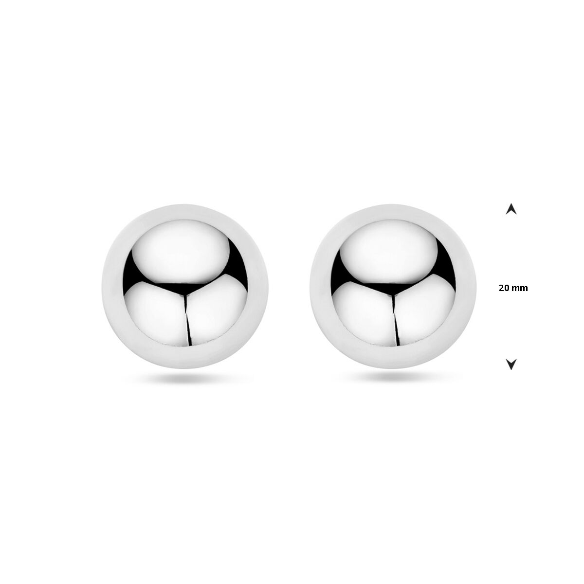 Ohrstecker Halb-Kugel 20 mm Silber rhodiniert