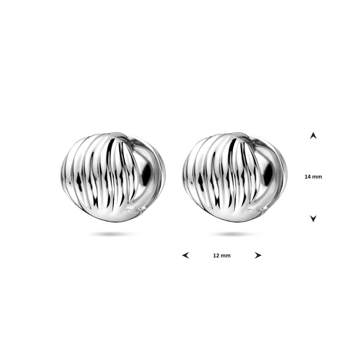Klappcreolen 14 mm Silber rhodiniert