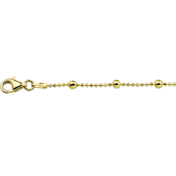 Fußkettchen Kugeln 24 + 2 cm 3 Mikron Silber vergoldet (gelb)