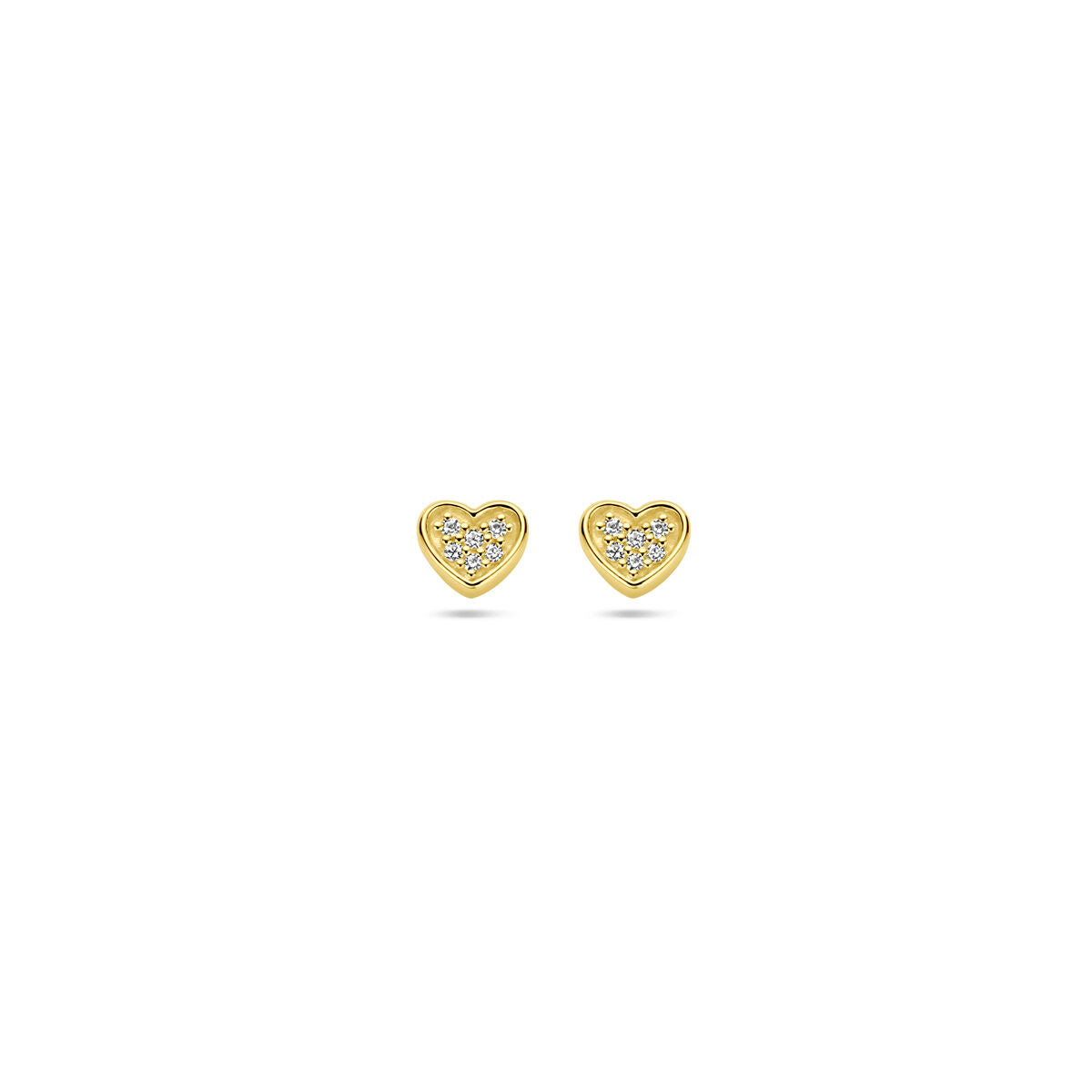 Ohrstecker Herz Diamant H SI 14K Gelbgold