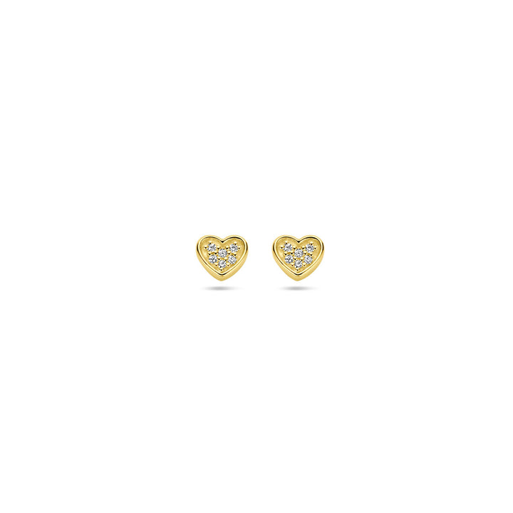 Ohrstecker Herz Diamant H SI 14K Gelbgold