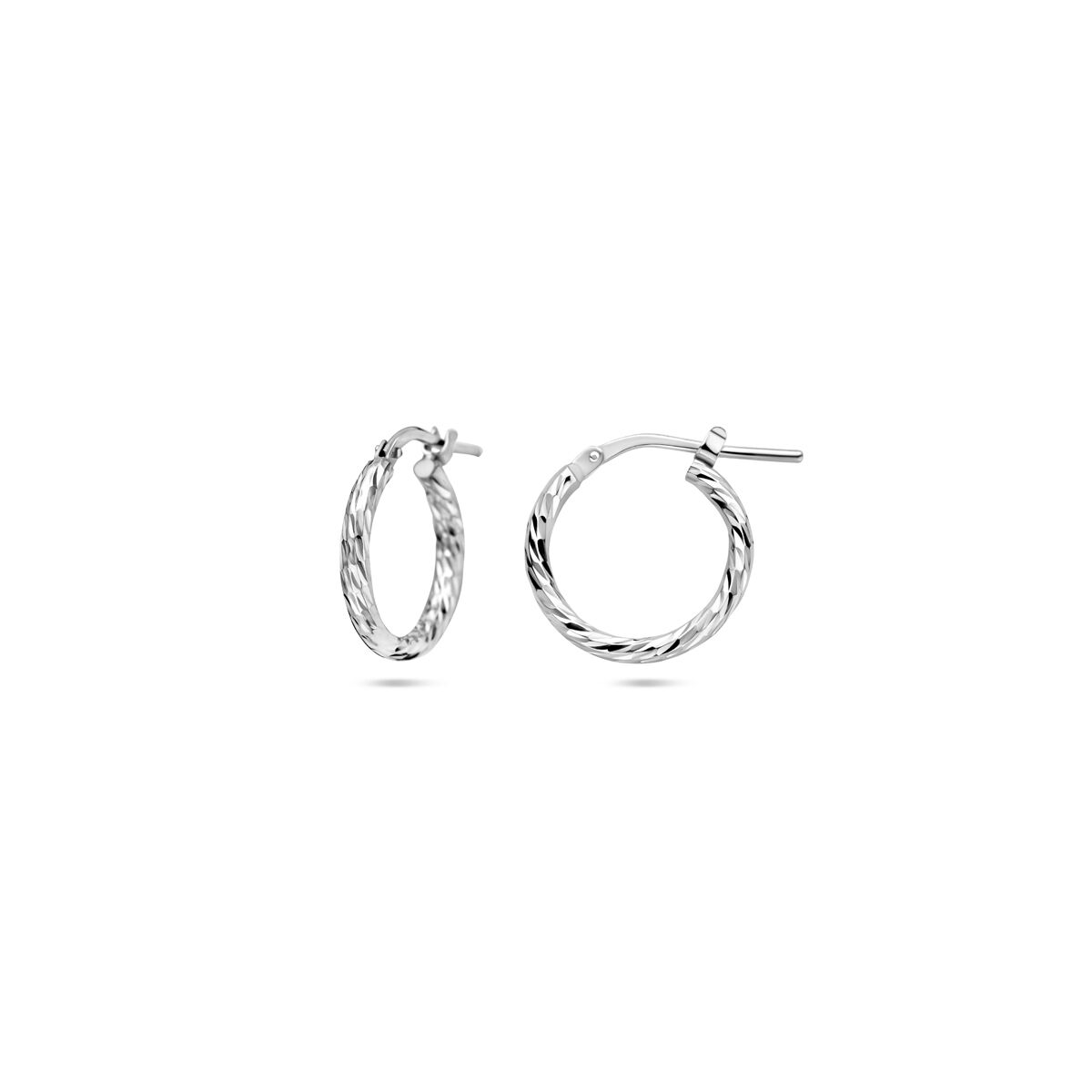 Ohrringe diamantiert 2,0 mm Silber rhodiniert