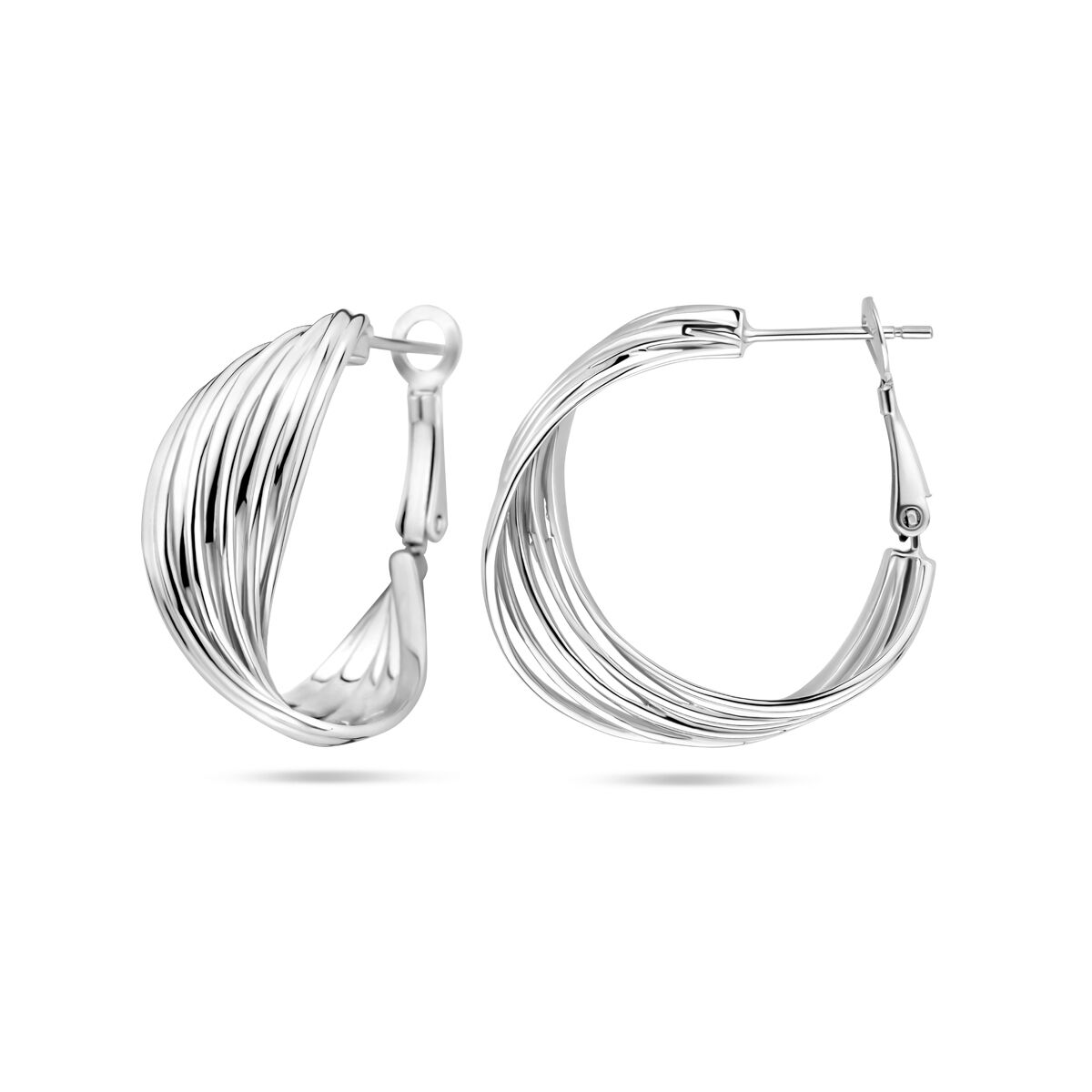 Ohrringe 31 mm rhodiniertes Silber