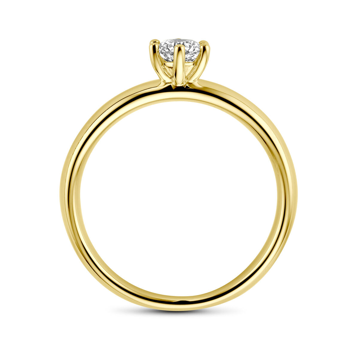 Verlobungsring Diamant 0.33ct H SI 14K Gelbgold