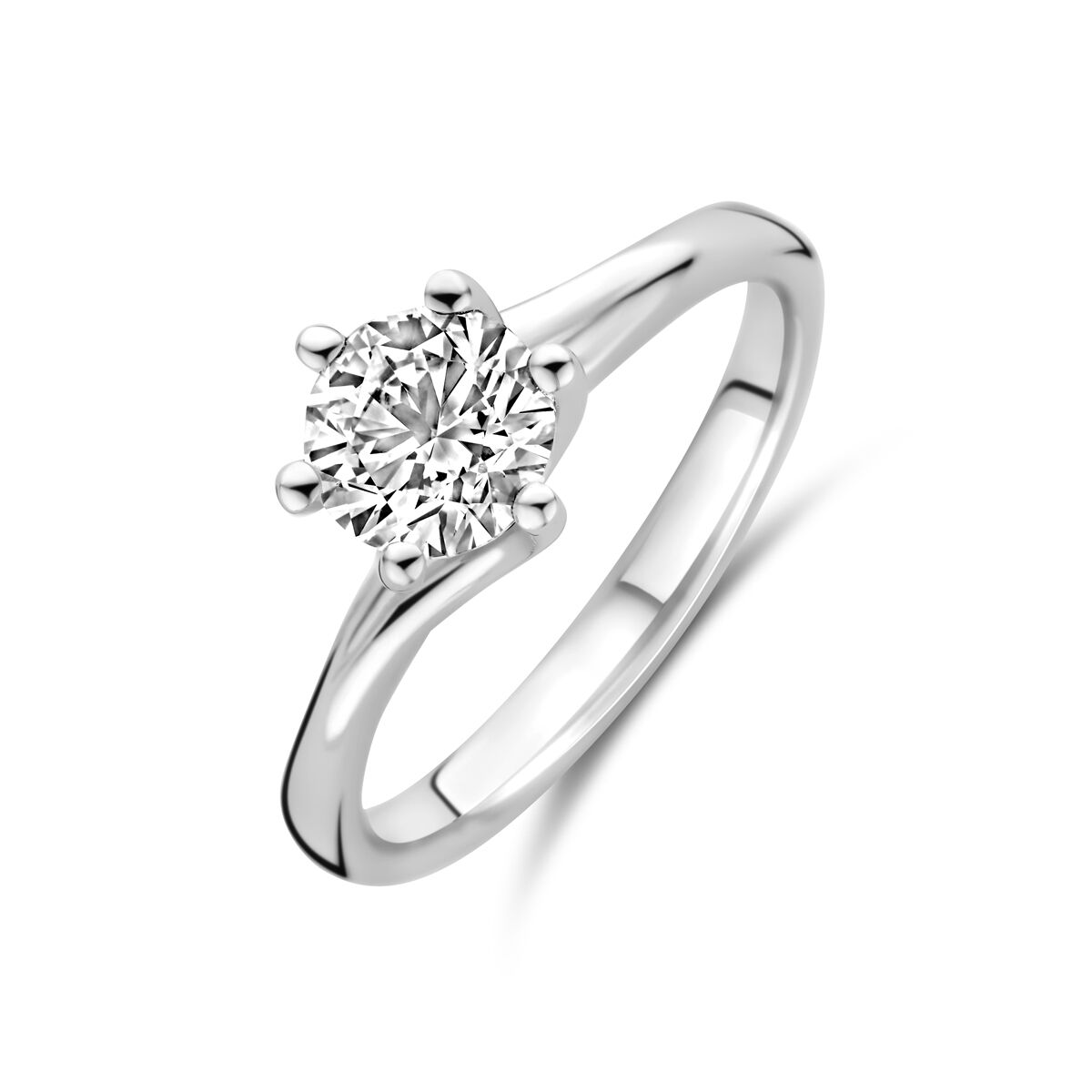 Ring mit 1,00 ct lab-grown Diamant in der Fassung aus 14K Weißgold