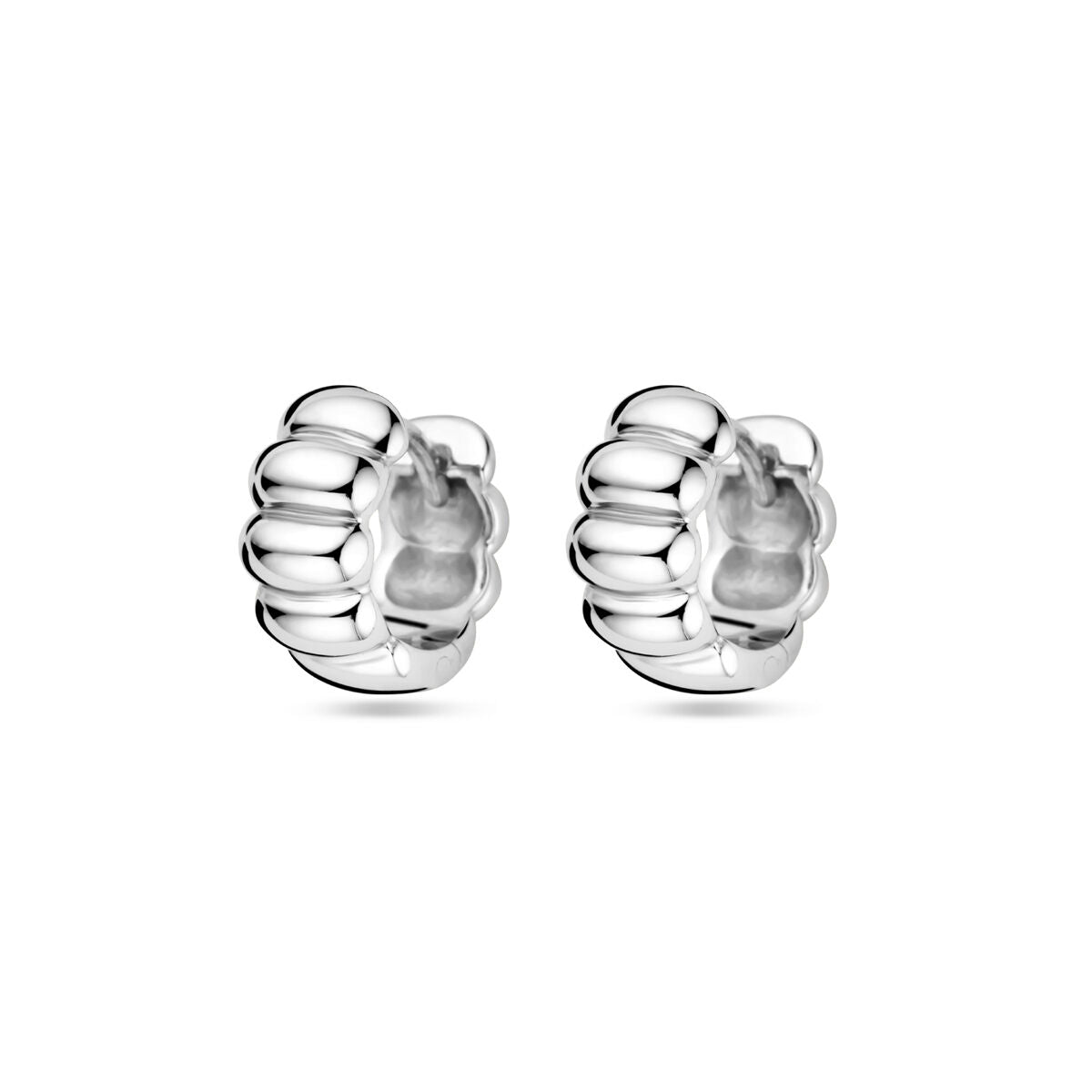 Klapp-Ohrringe aus rhodiniertem Silber mit einer Breite von 11,5 mm