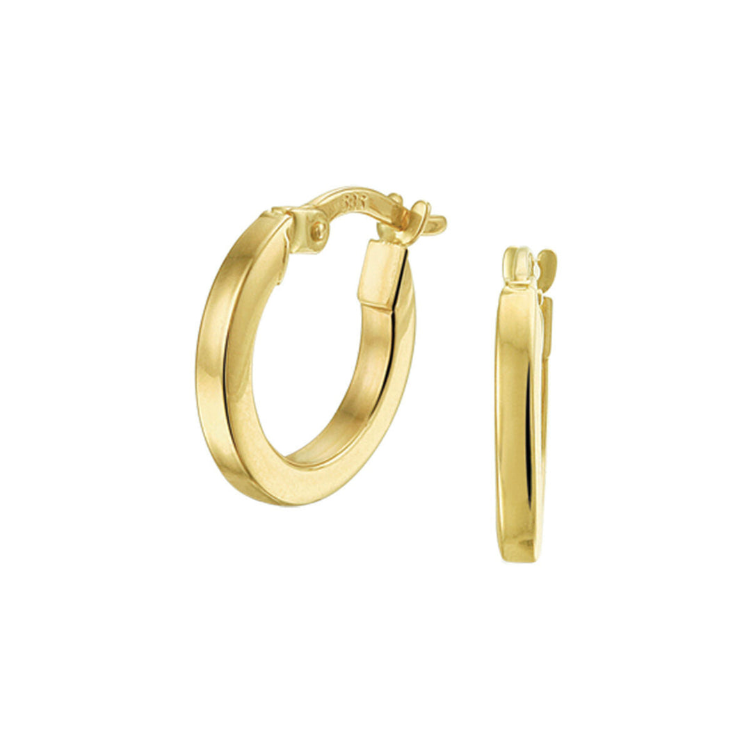 Klapp-Ohrringe aus 14K Gelbgold mit quadratischem Querschnitt und einer Breite von 2,0 mm