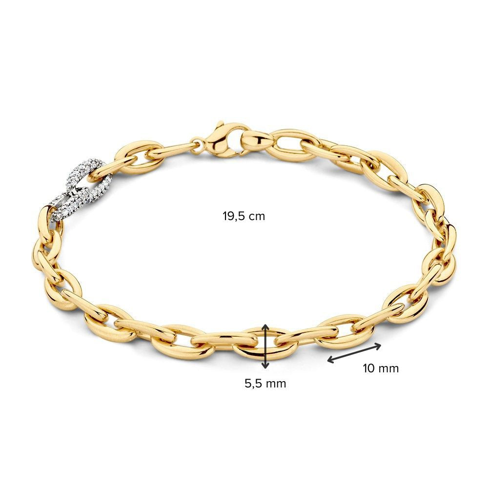 Luxuriöses goldenes Gliederarmband mit 0,50 ct Diamanten – 14 Karat Eleganz für Damen