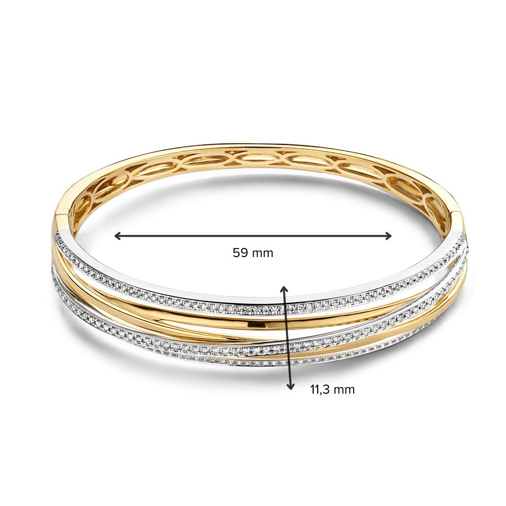 Luxuriöses Goldarmband mit 1.03 Karat Brillant – 14 Karat Gelb-/Weißgold, H/SI-1 Qualität