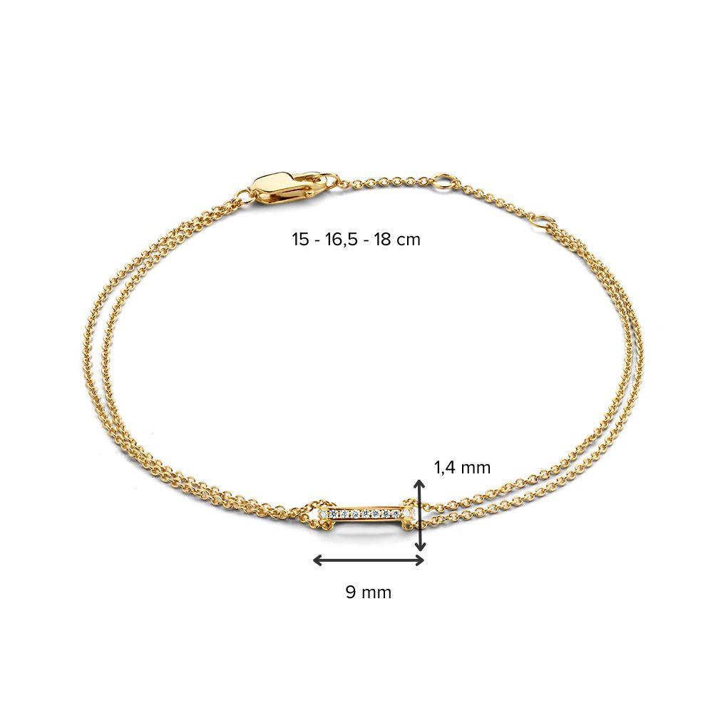 Gelbgoldarmband mit funkelnden Diamanten – 14 Karat Gold, 0,06 Karat Diamant, elegantes Armband für Damen