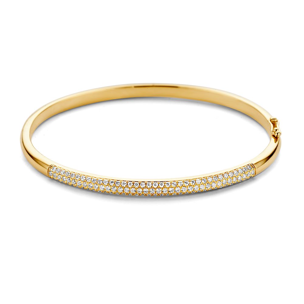 Stijve Armband aus 14 Karat Gelbgold mit Pavé-Setzung von 1,02 Karat Diamanten