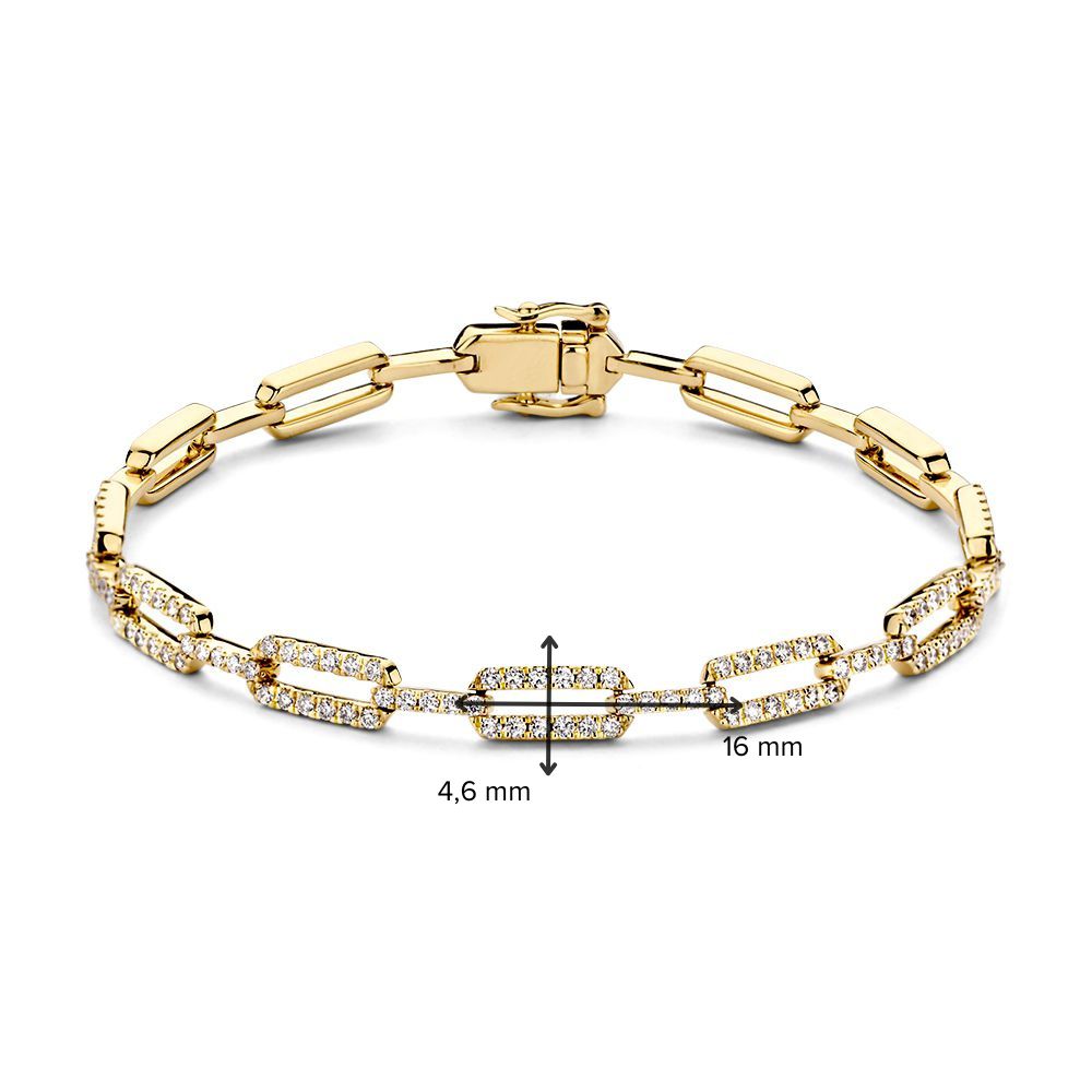 Gelbgoldarmband mit Diamanten – 14 Karat Gold, 1.00 Karat Diamant, Luxuriöses Armband für Damen
