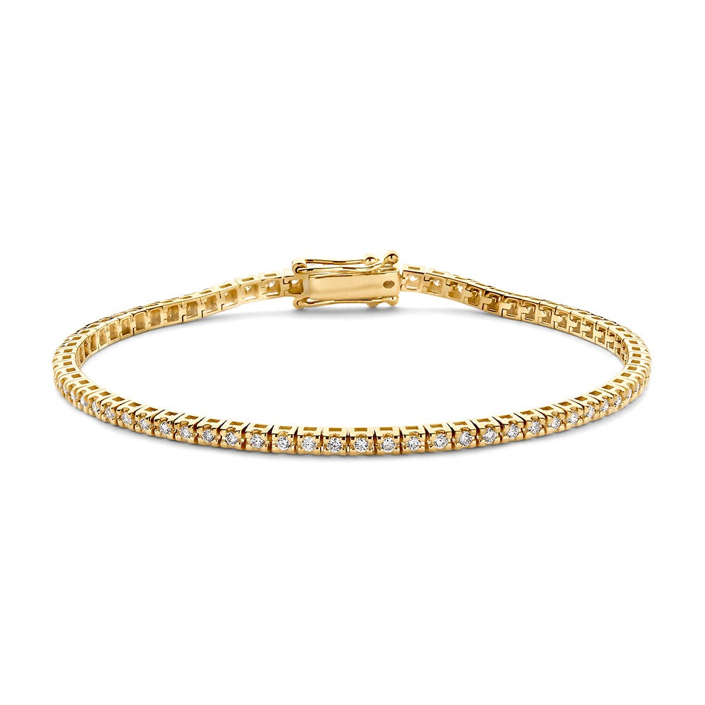 Gelbgoldene Tennisarmband mit 1,04 Karat Diamanten und elegantem Verschluss