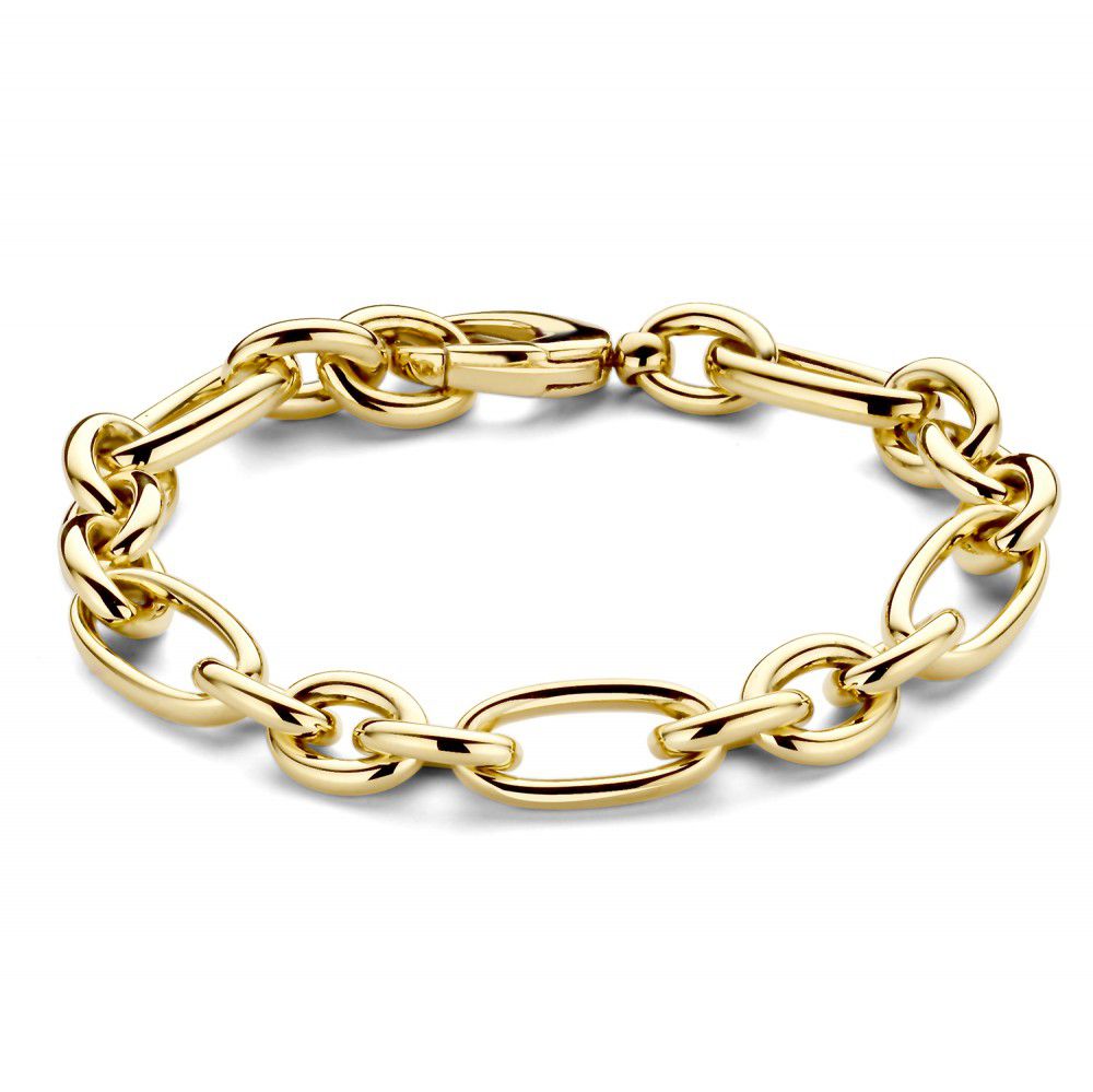 Gelbgoldene Armband aus 14 Karat mit zeitlosem Design, 20 cm lang, aus ovalen Gliedern gefertigt