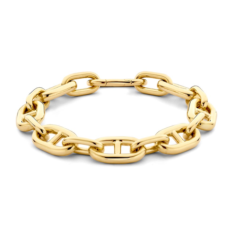 Gelbgoldene Armband mit Gucci-Gliedern, 14 Karat, 20 cm lang, glänzende Oberfläche