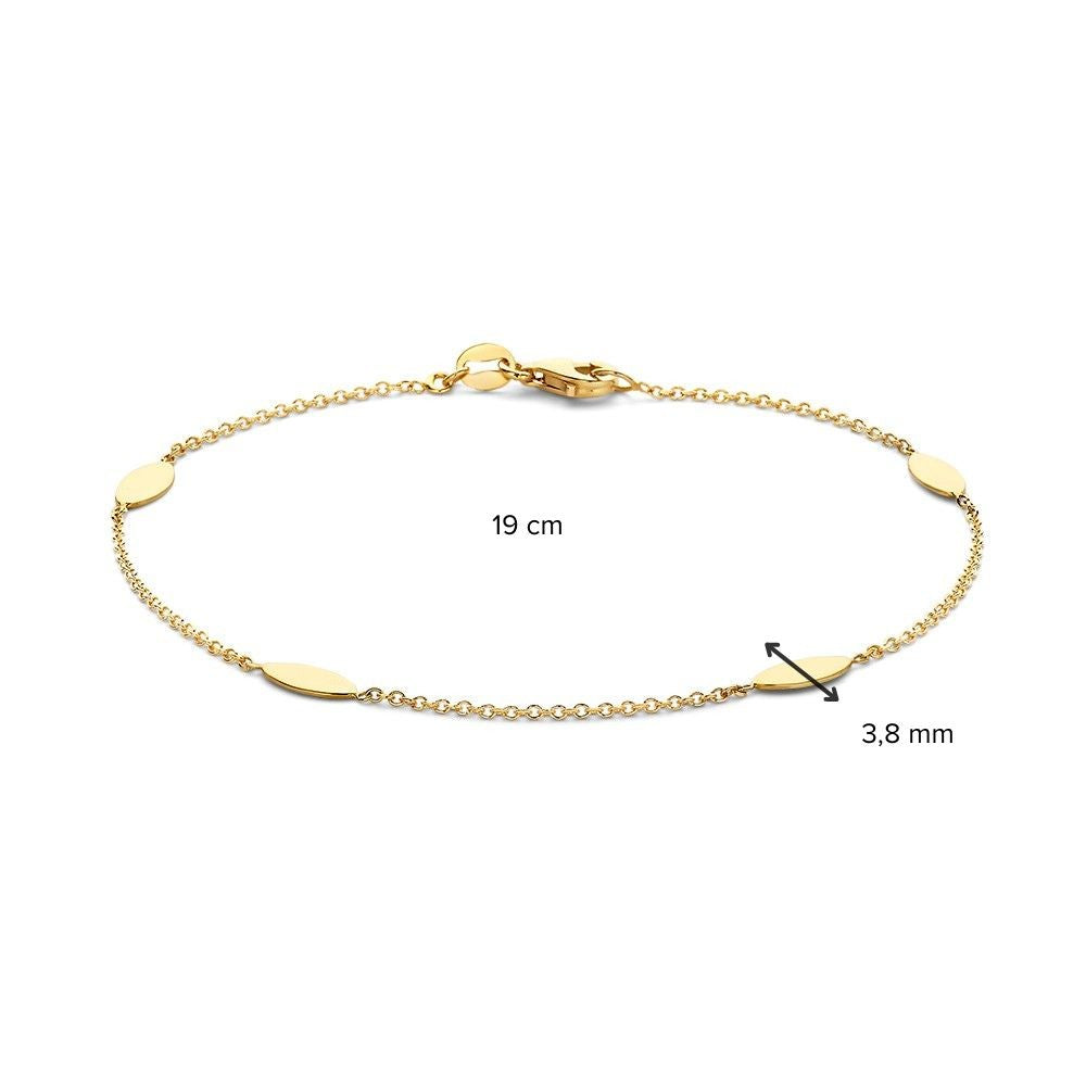 Gelbgold-Gliederarmband mit ovalen Elementen – 14 Karat Gold