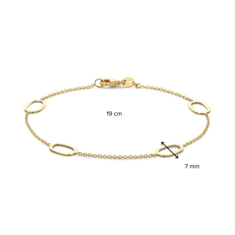 Gelbgold-Gliederarmband – 14 Karat Gold mit durchbrochenen Ovalen