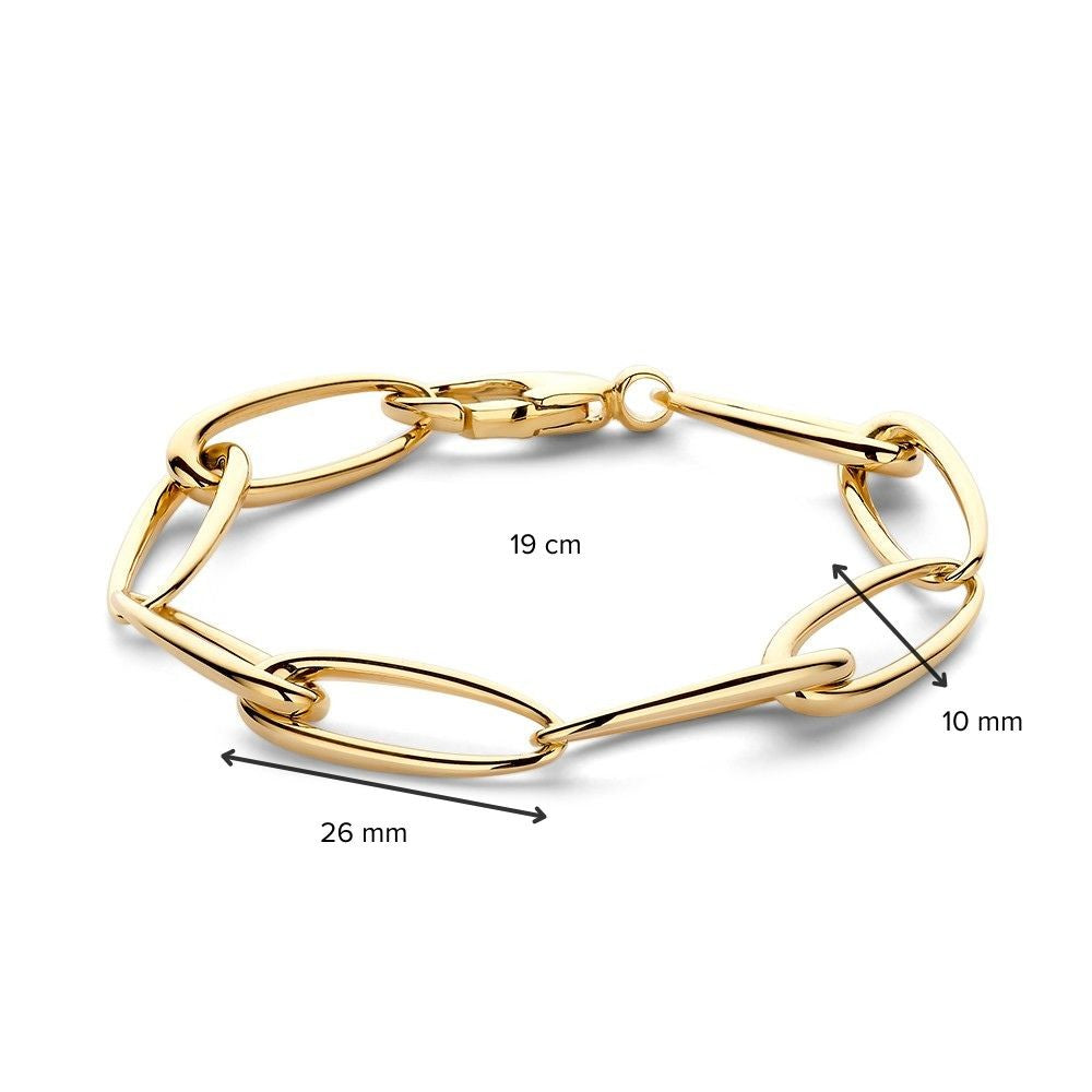 Gelbgold-Gliederarmband mit asymmetrischen Gliedern – 14 Karat Gold