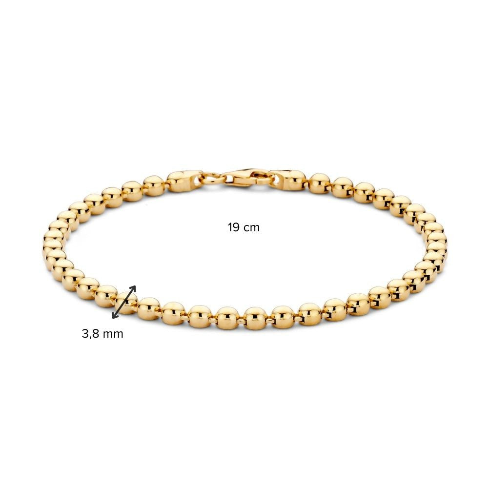 Geschmeidiges Armband aus Gelbgold mit goldenen Kügelchen – Eleganz in Schlichtheit