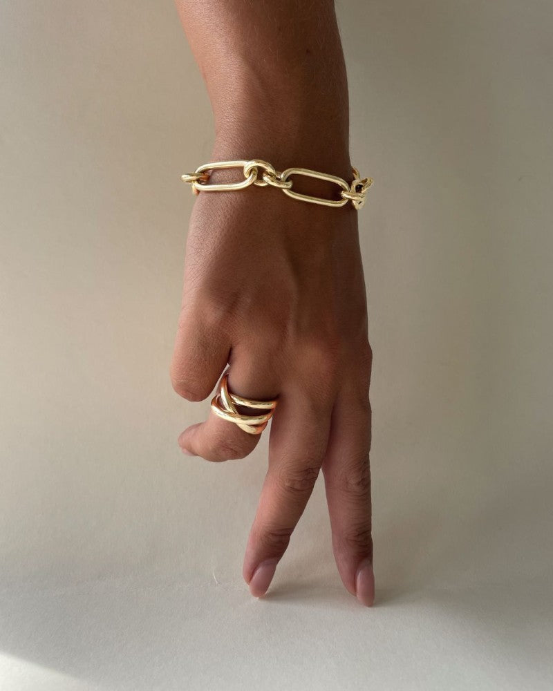 Luxe Gouden Schakelarmband met Grove Schakels, 14 Karaat, 16,2 gr, 20 cm