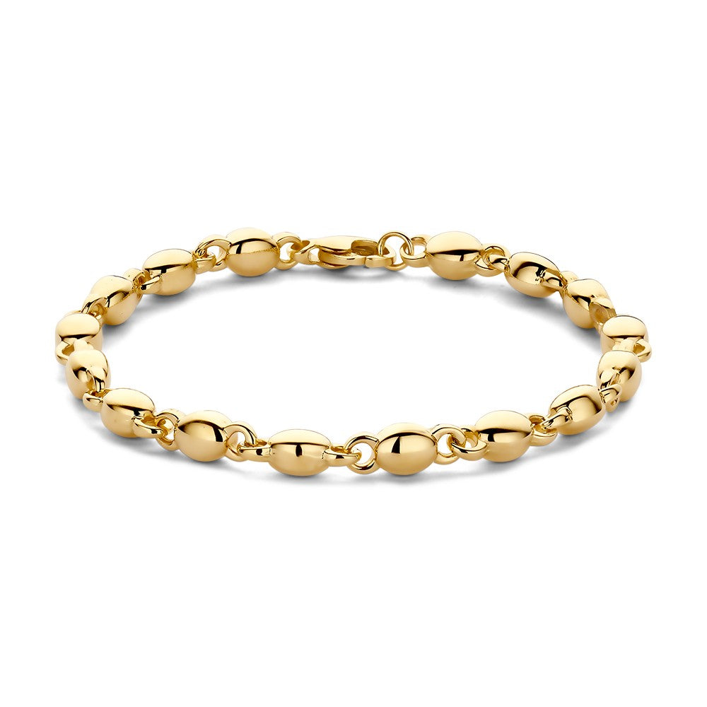 Armband aus Gelbgold mit runden, glänzenden Elementen in verschiedenen Größen