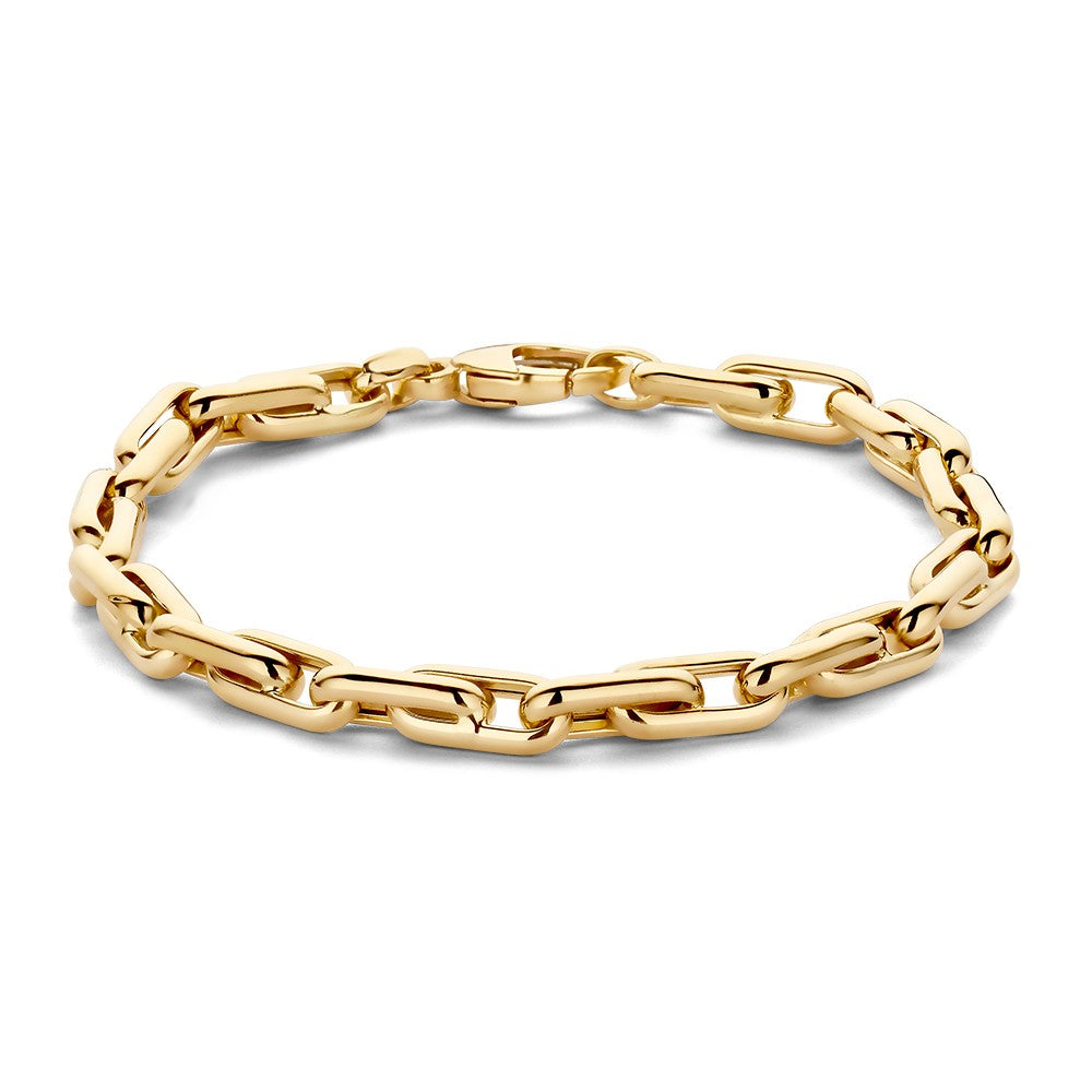 Armband aus Gelbgold mit ovalen Gliedern in glänzender Oberfläche