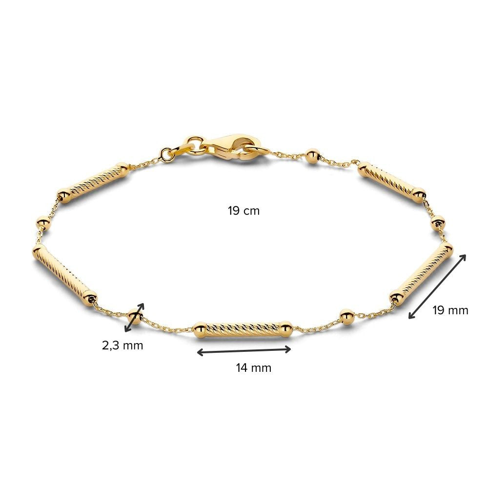 Eleganter Gelbgoldarmreif 14 Karat, 2,2 g, 19 cm – Zeitlos und raffiniert