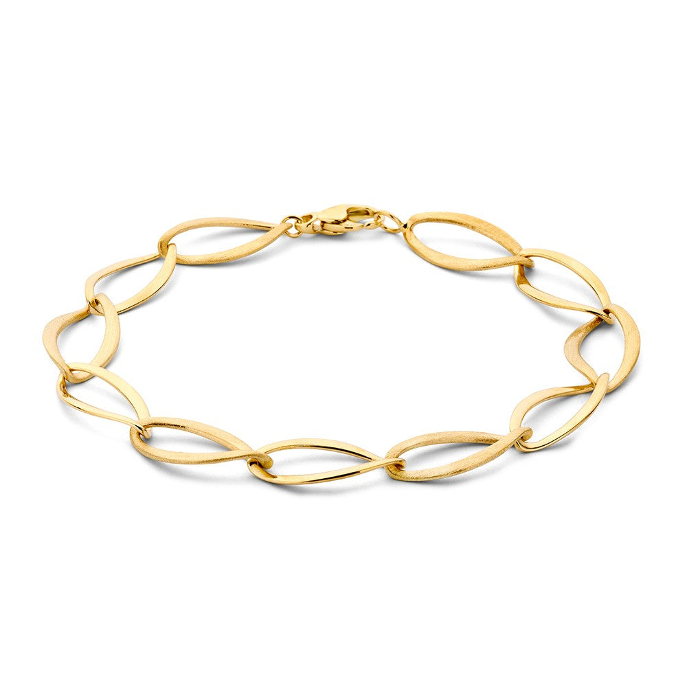 Armband aus Gelbgold mit ovalen Gliedern und Karabinerverschluss