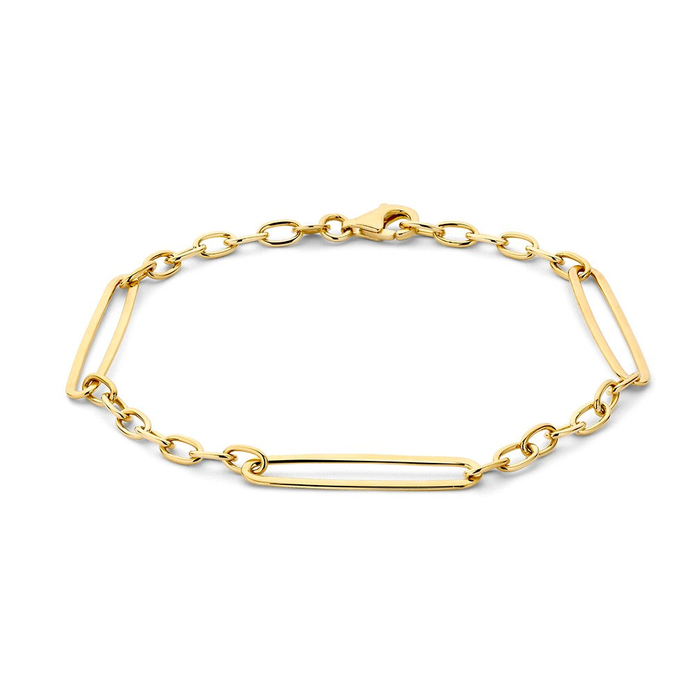 Armband aus Gelbgold mit ovalen und runden Gliedern