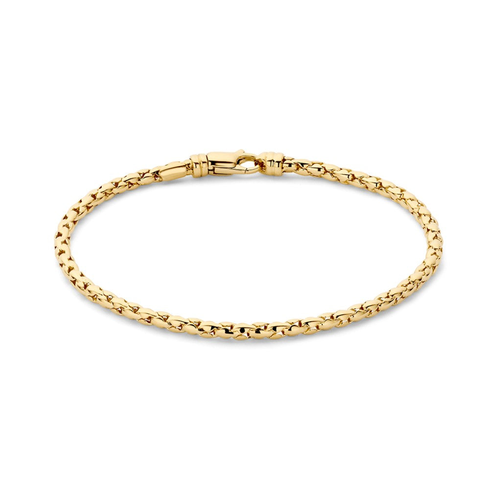 Armband aus Gelbgold mit geflochtenem Design und einem sicheren Verschluss
