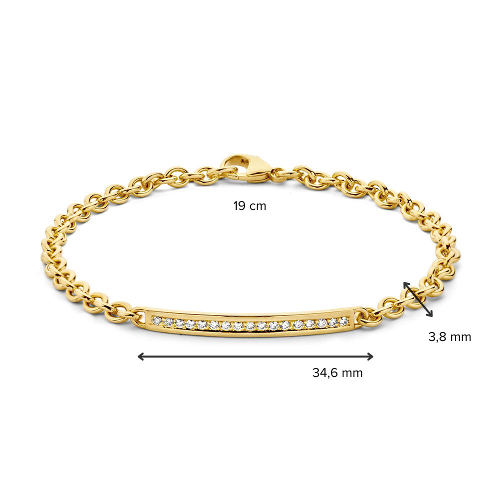 Armband aus Gelbgold mit Diamanten 14 Karat, 0,25 ct – 19 cm