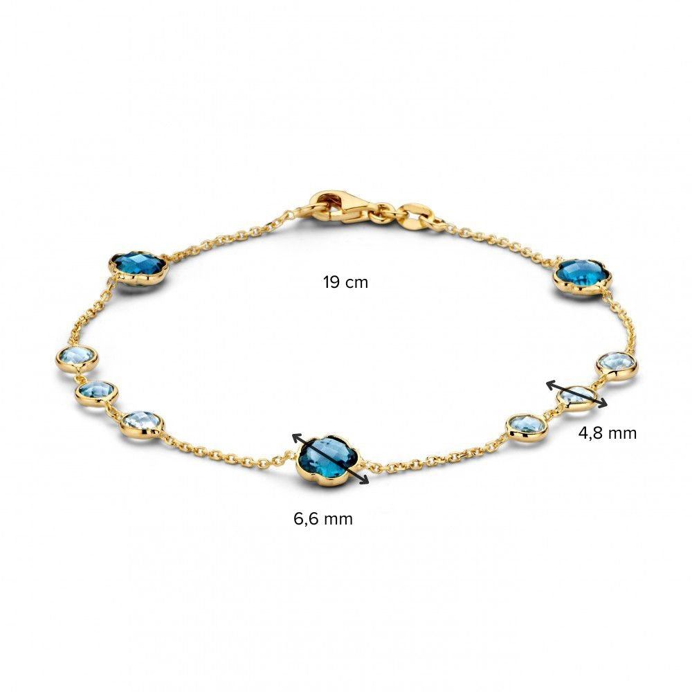Gelbgoldenes Armband mit Topas – 14 Karat, 19 cm Länge – Kostenloser Versand