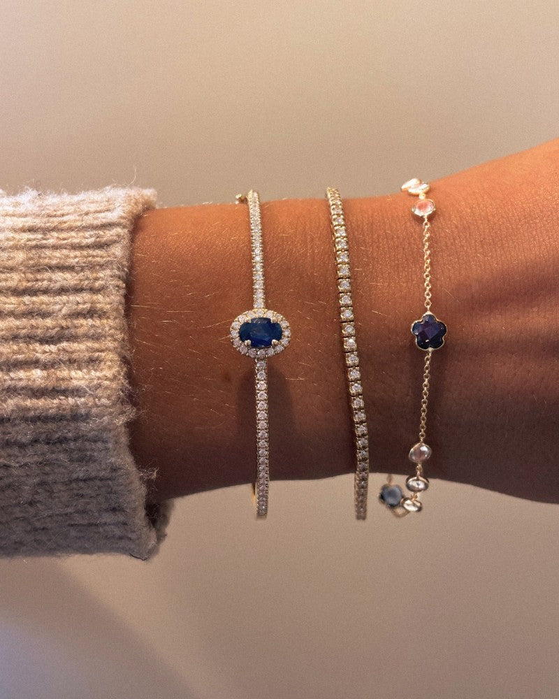 Gelbgoldenes Armband mit Topas – 14 Karat, 19 cm Länge – Kostenloser Versand