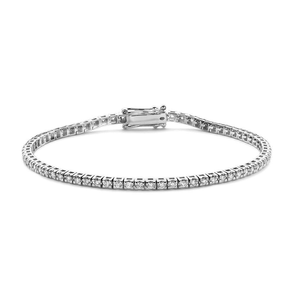 Armband aus 14-karätigem Weißgold mit 0,95 Karat Diamanten, funkelndes Design