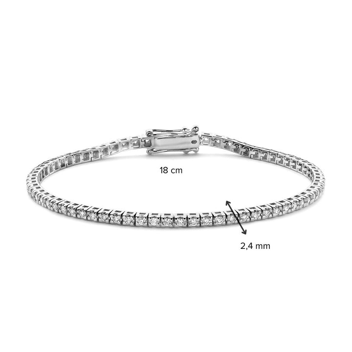 Witgouden Armband met Briljanten 0.95 crt - Elegante Damesaccessoire 14 Karaat
